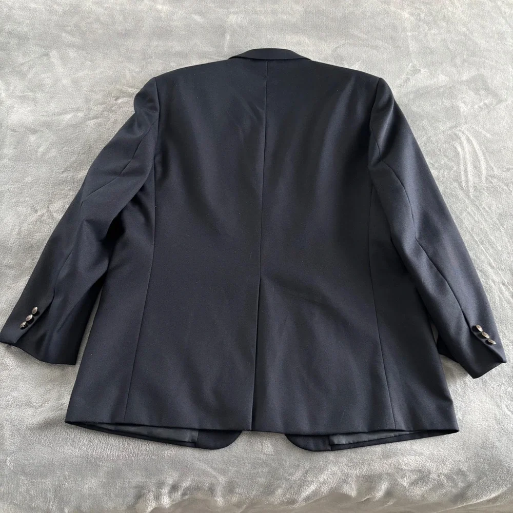 Bert Pulitzer Mens Classic Navy Blazer Wool Blend Gold ButtonsCasual Jacket‎ 46L